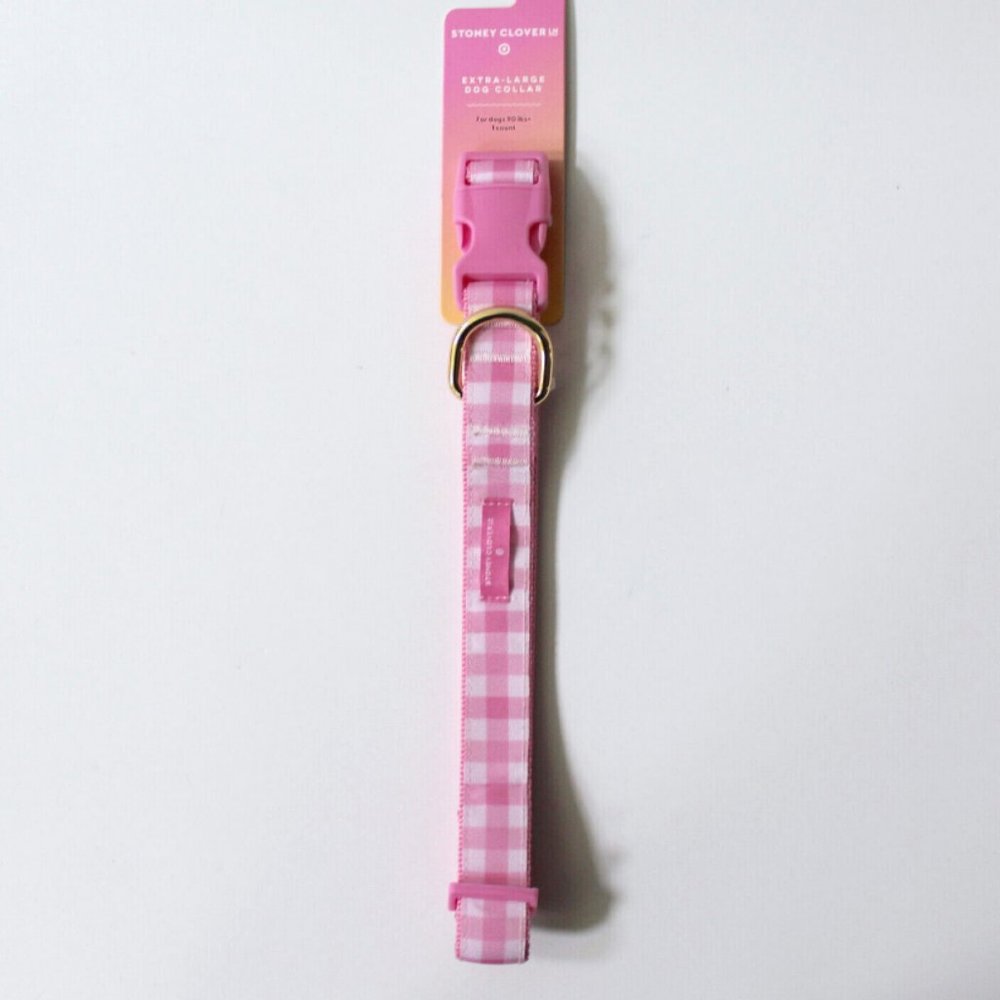Stoney Clover Lane x Target Pink Gingham Dog Collar Size XL